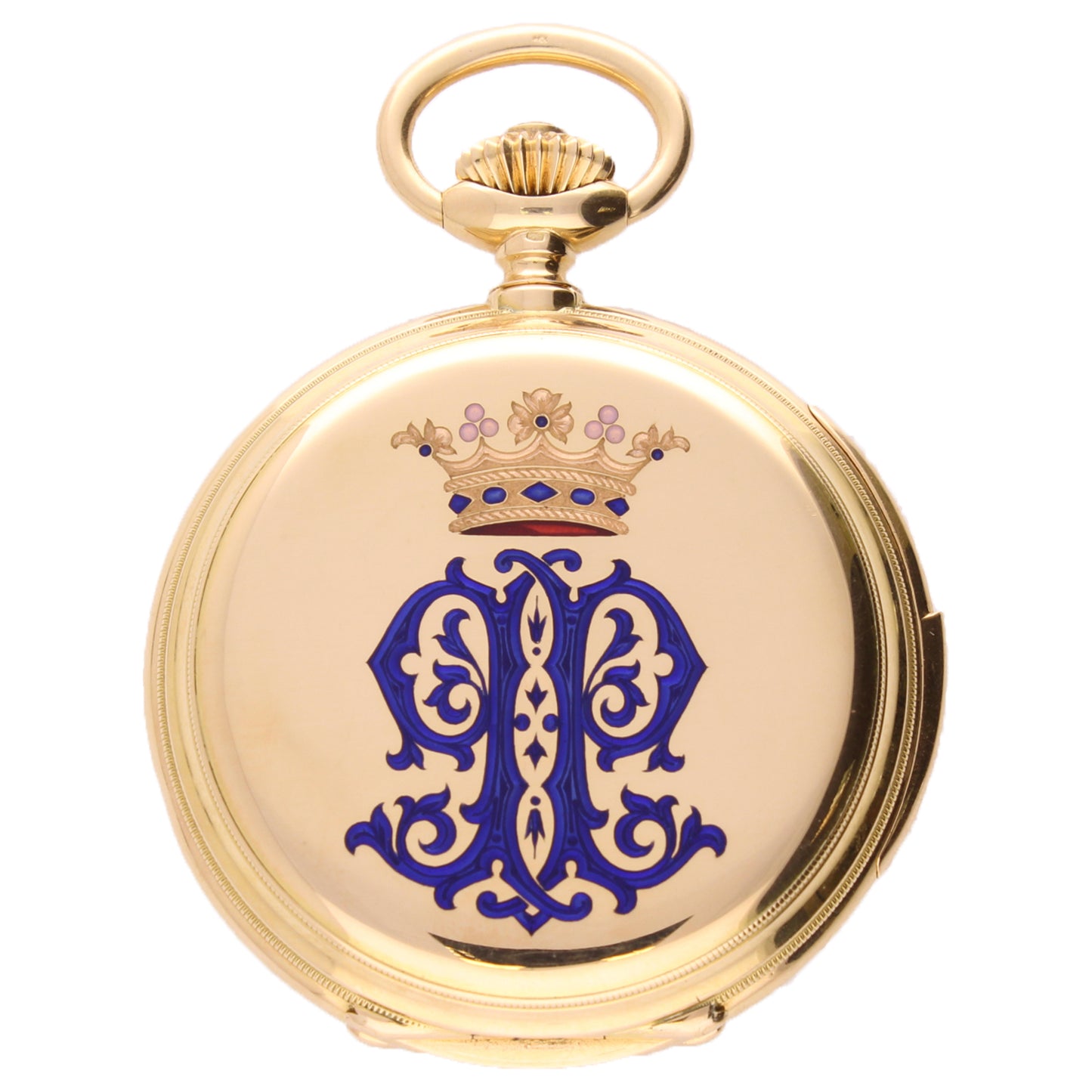 18ct rose golf Patek Philippe full hunter minute repeating pocket watch. Made 1893