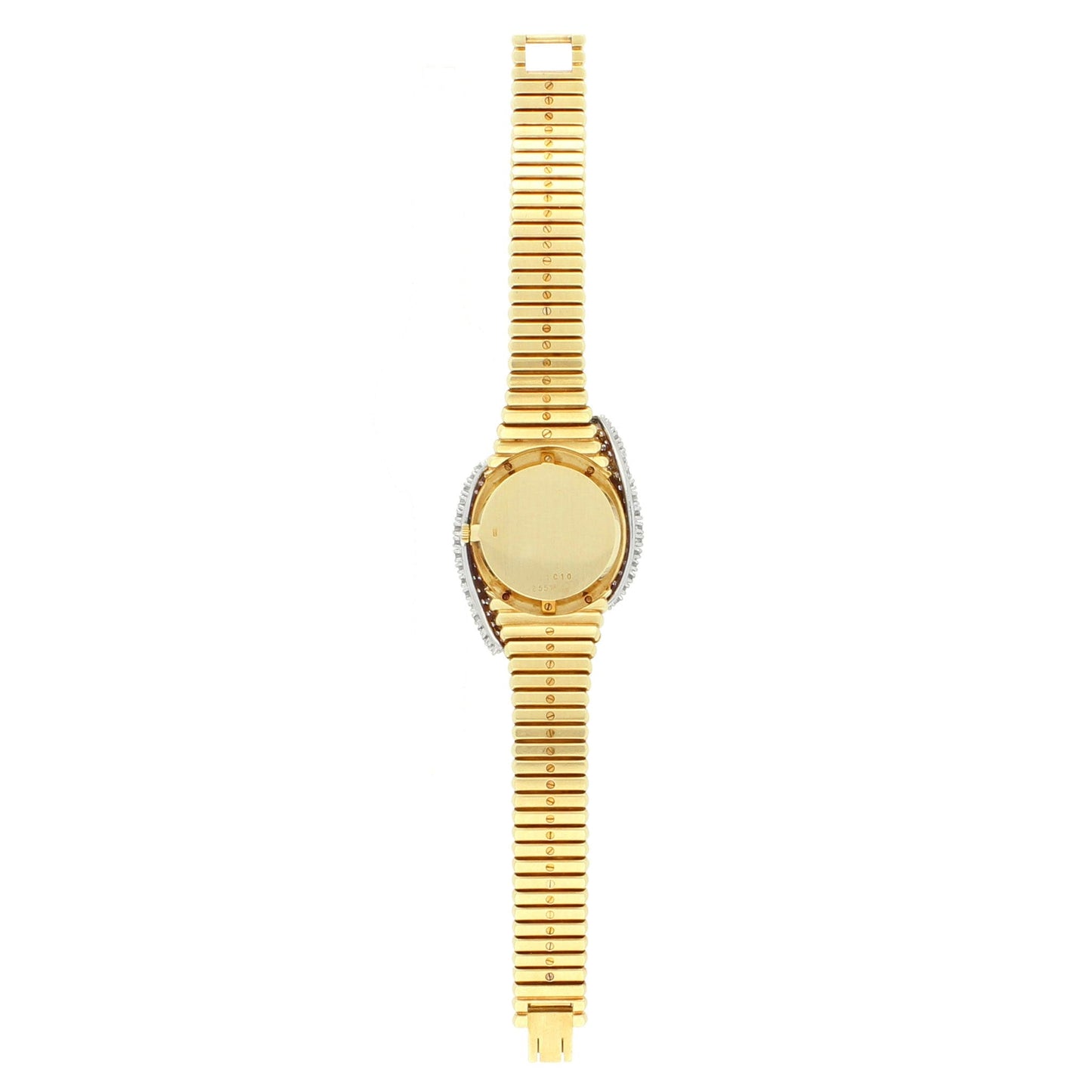 18ct yellow gold Piaget ref. 93331 bracelet watch with pavé diamond set dial and diamond set case. Made 1976