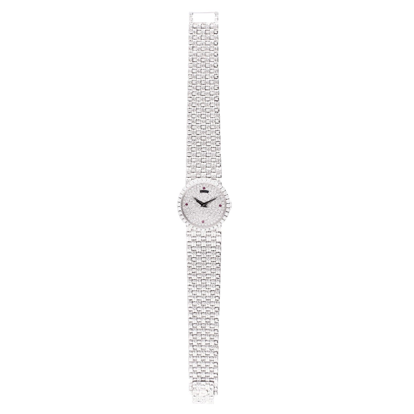 18ct white gold and diamond set Piaget ref. 9706 bracelet watch. Made 1970's