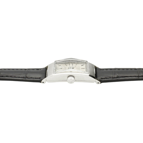 Platinum Patek Philippe ref. 725 wristwatch, retailed by TIFFANY & CO. Made 1948