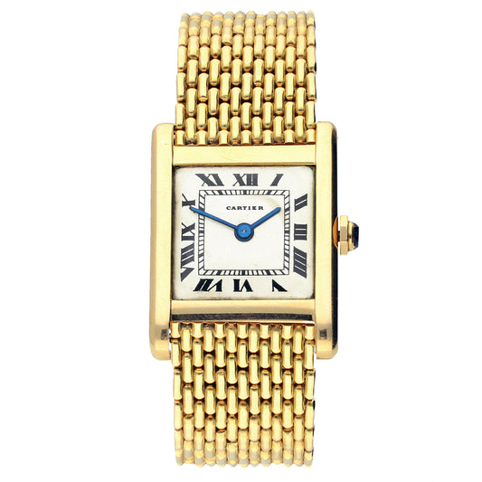 18ct yellow gold Cartier Tank Normale wristwatch. Made 1950's