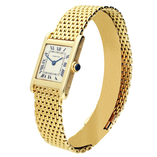 18ct yellow gold Cartier Tank Normale wristwatch. Made 1950's