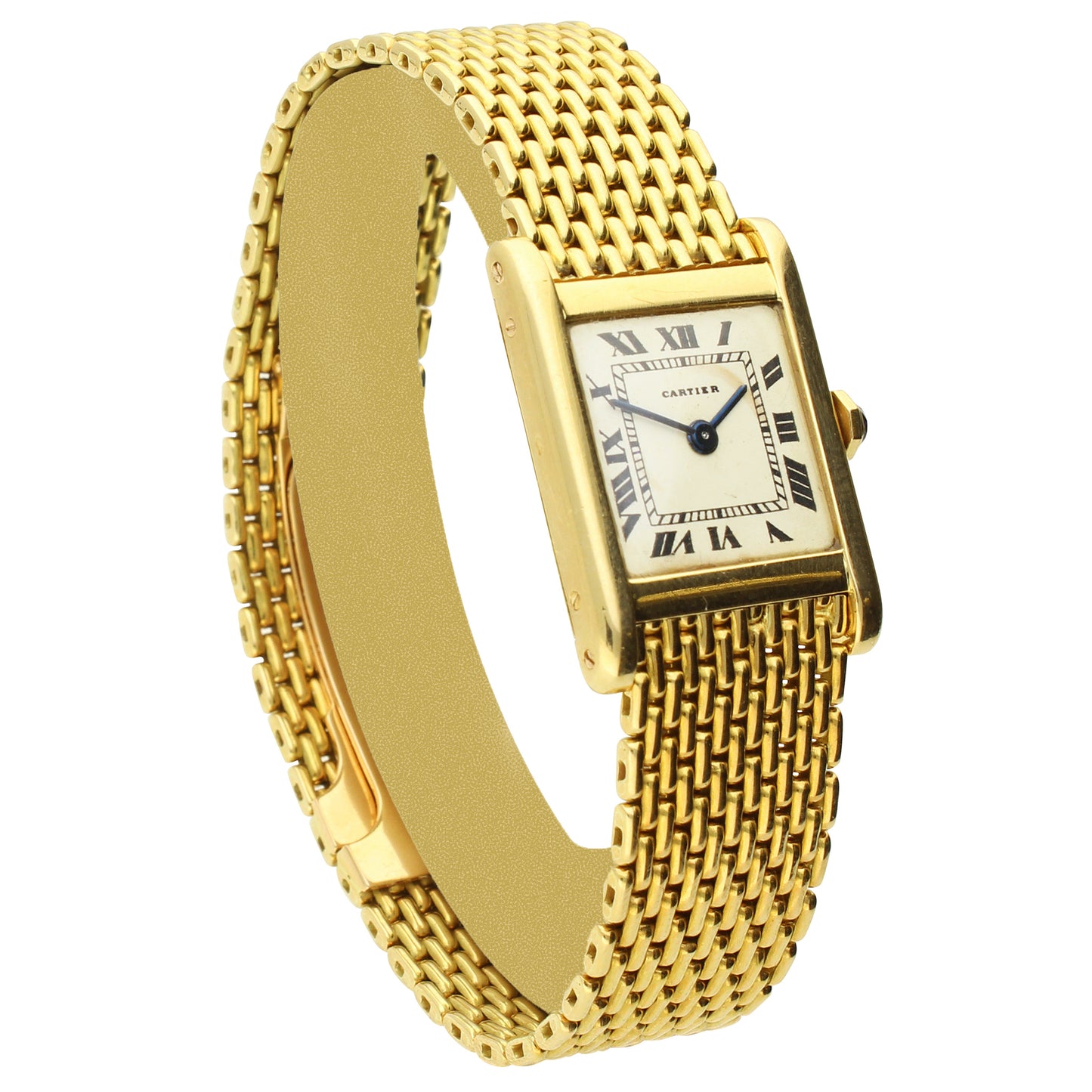 18ct yellow gold Cartier Tank Normale wristwatch. Made 1950's