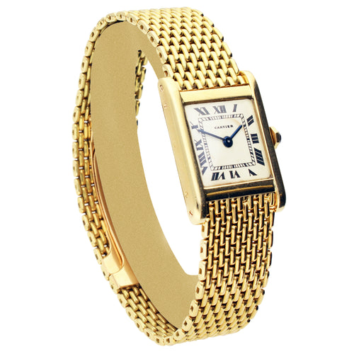 18ct yellow gold Cartier Tank Normale wristwatch. Made 1950's