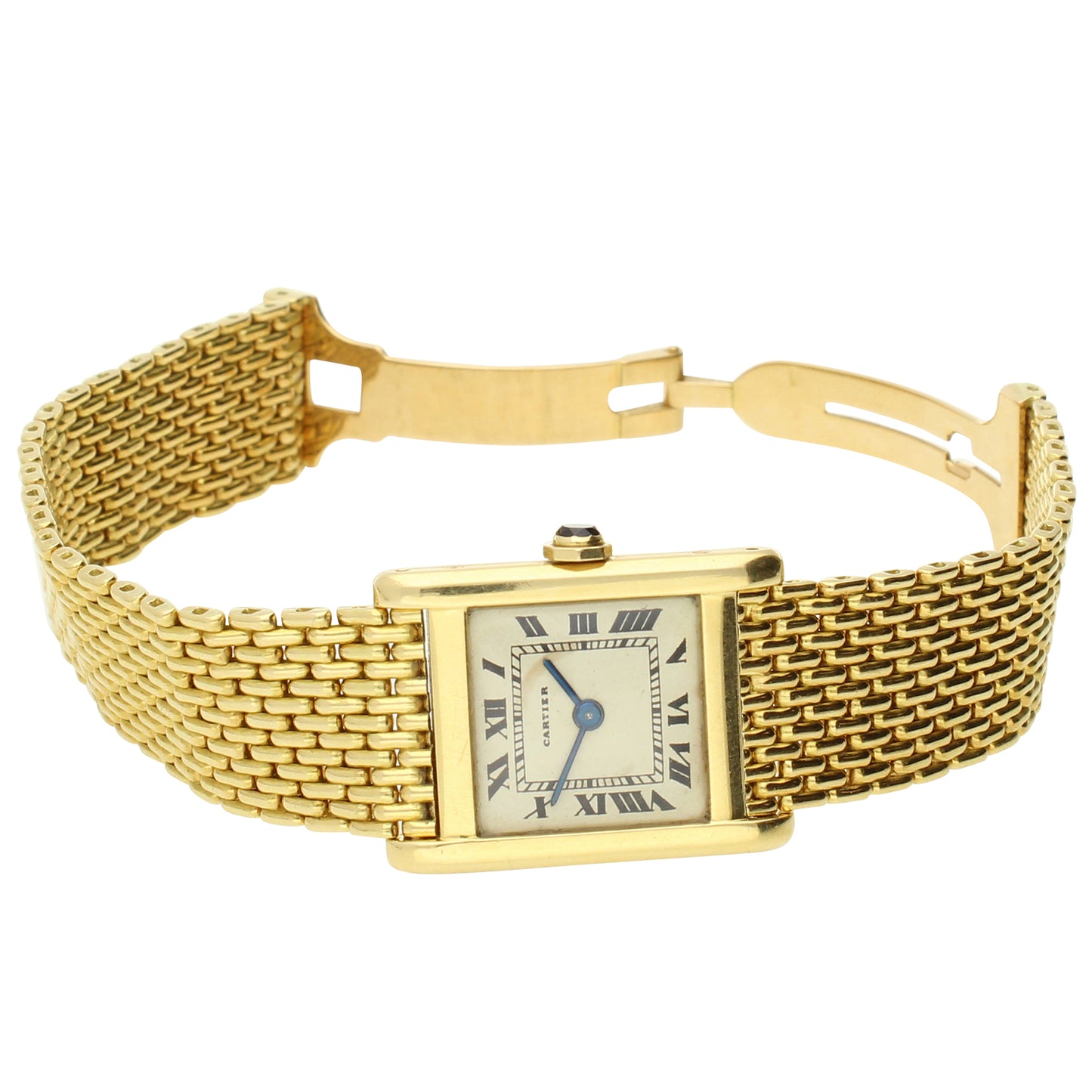 18ct yellow gold Cartier Tank Normale wristwatch. Made 1950's