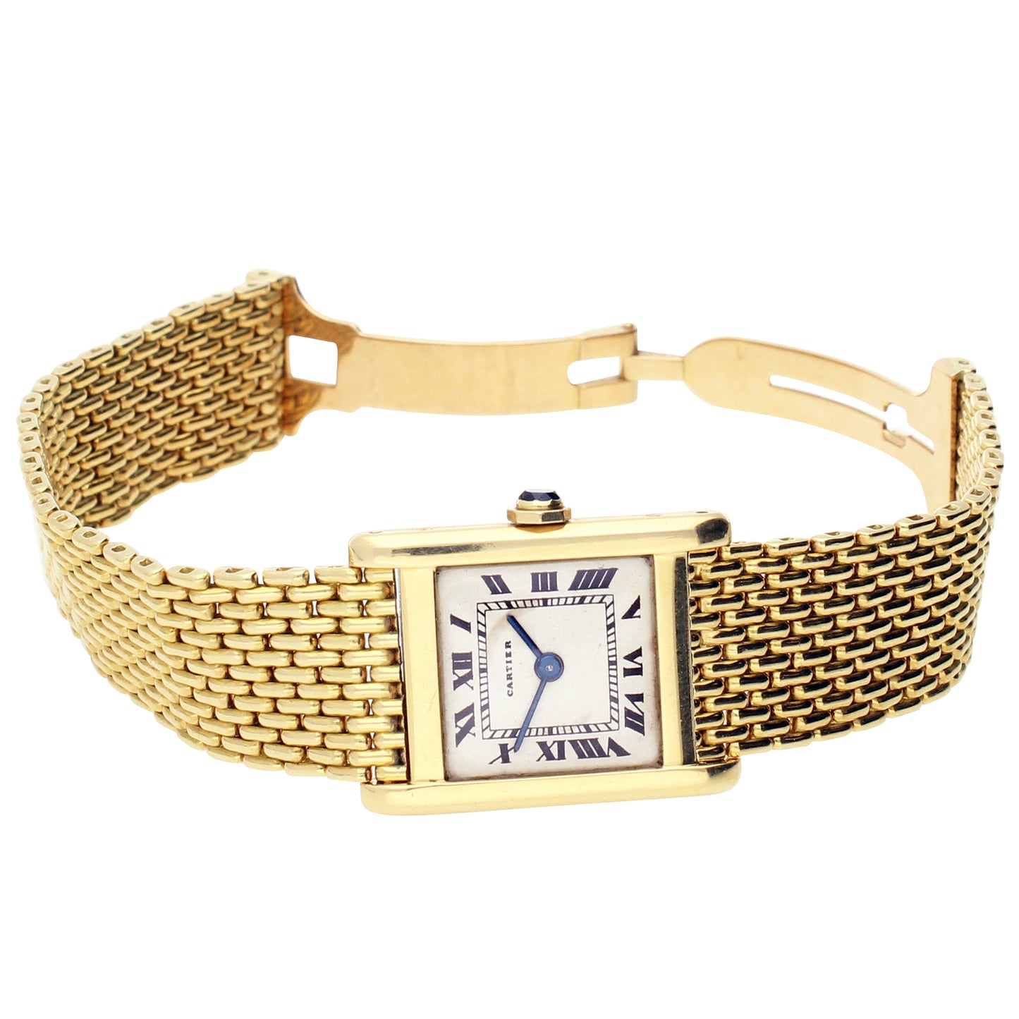 18ct yellow gold Cartier Tank Normale wristwatch. Made 1950's