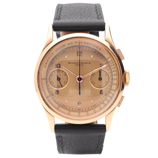 18ct rose gold Vacheron & Constantin ref.4072 chronograph wristwatch with 'pulsation dial'. Made 1948