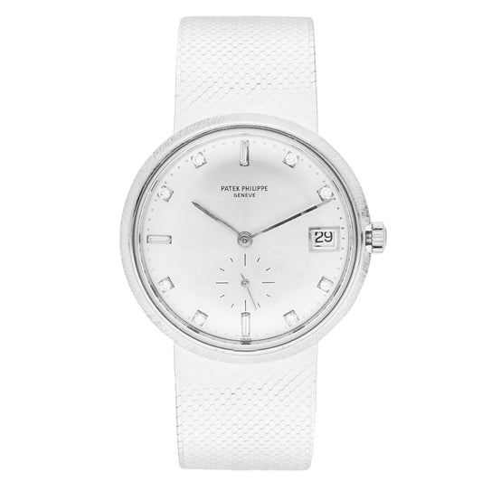 18ct white gold Patek Philippe ref. 3445/6 Calatrava automatic wristwatch. Made 1971