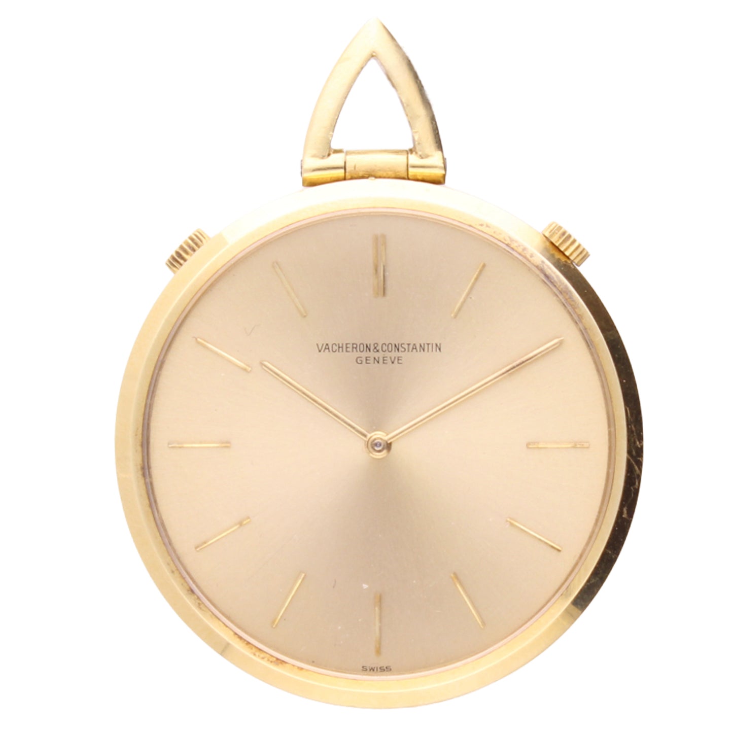 18ct yellow gold Vacheron & Constantin 'double dial' pocket watch. Made 1970's