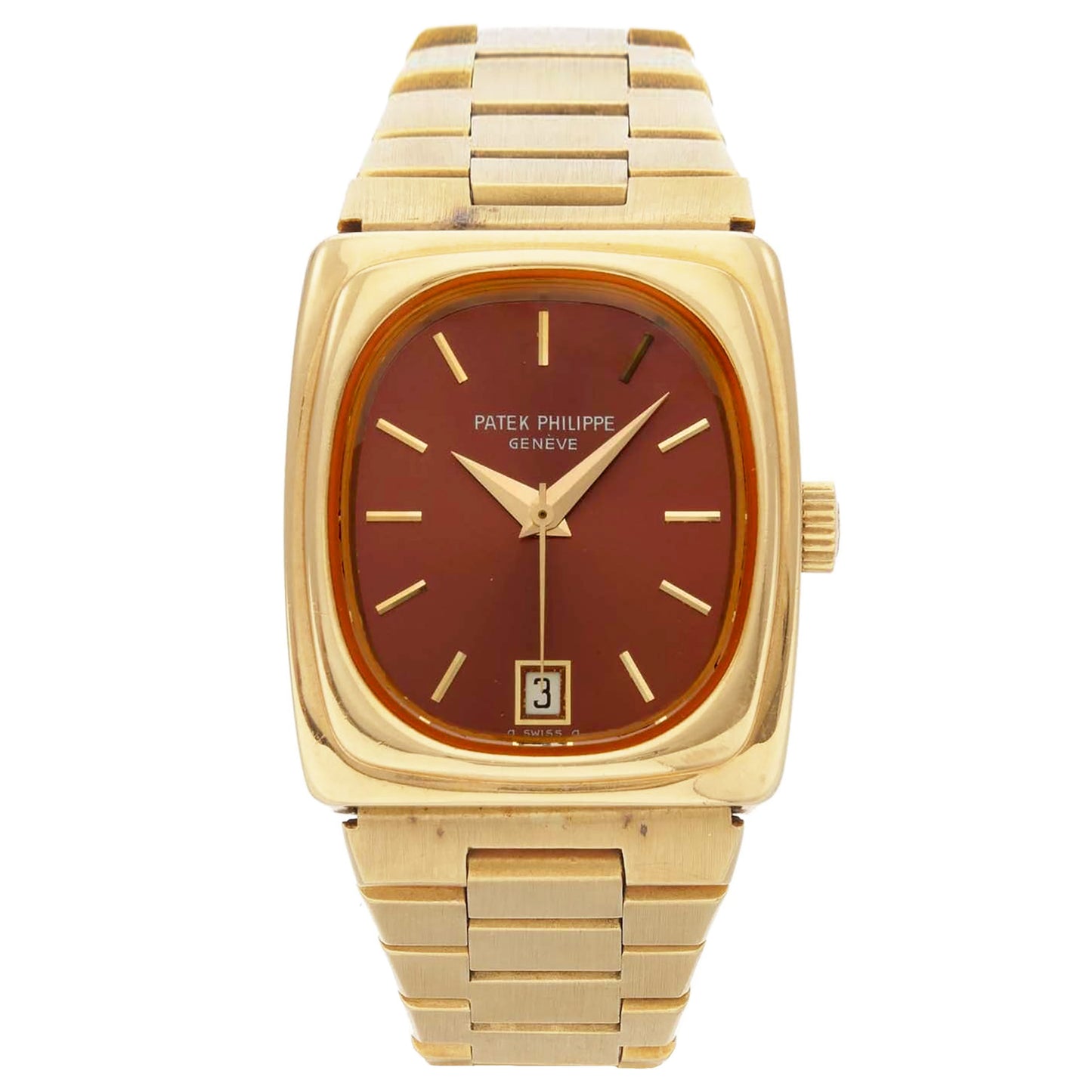 18ct yellow gold Patek Philippe ref. 3603/1 BETA 21 bracelet watch. Made 1974