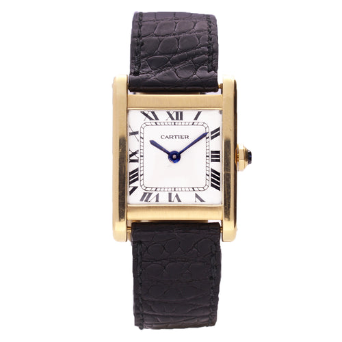 18ct yellow gold Cartier Tank Normale wristwatch. Made 1950's