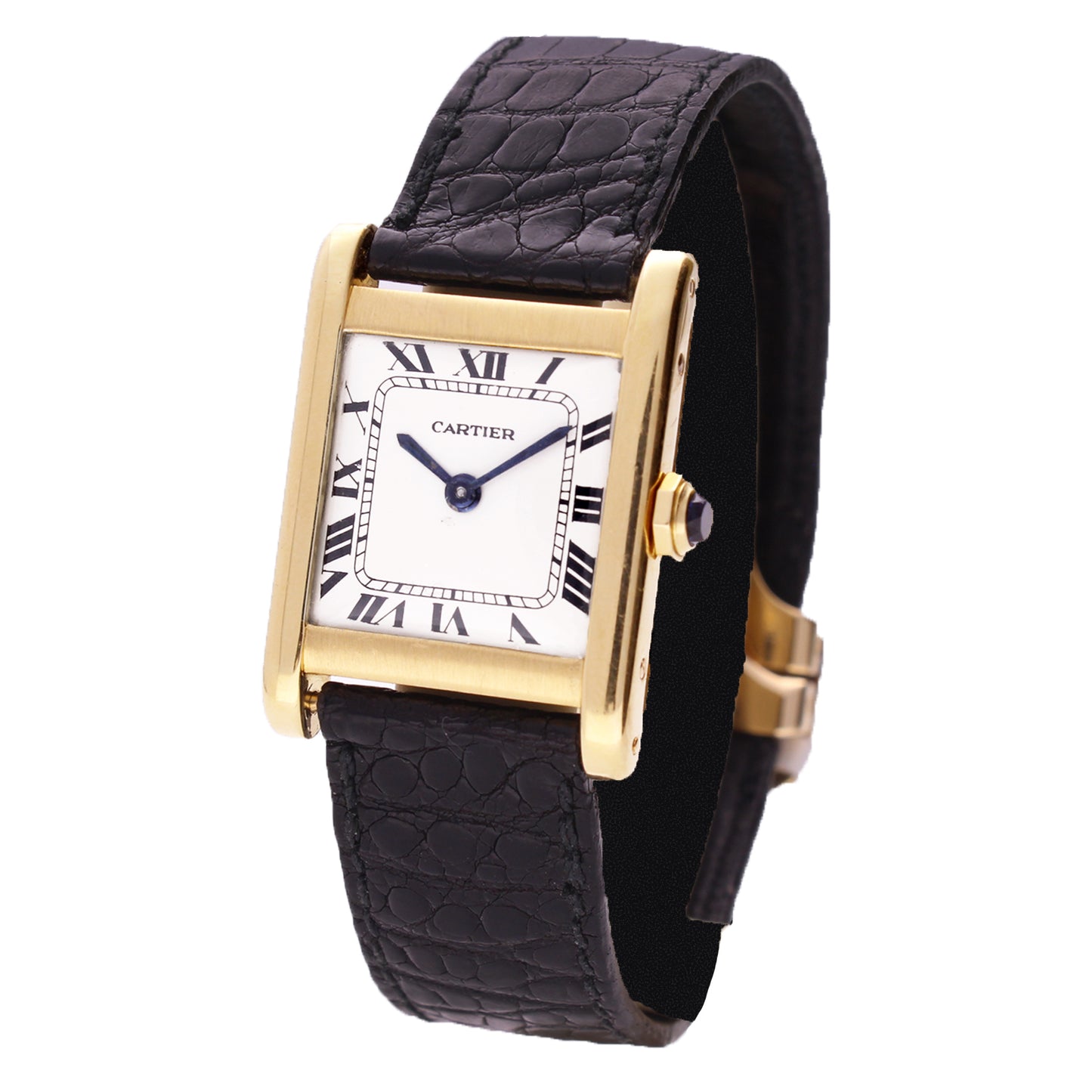 18ct yellow gold Cartier Tank Normale wristwatch. Made 1950's