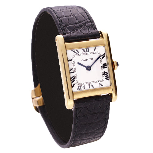 18ct yellow gold Cartier Tank Normale wristwatch. Made 1950's