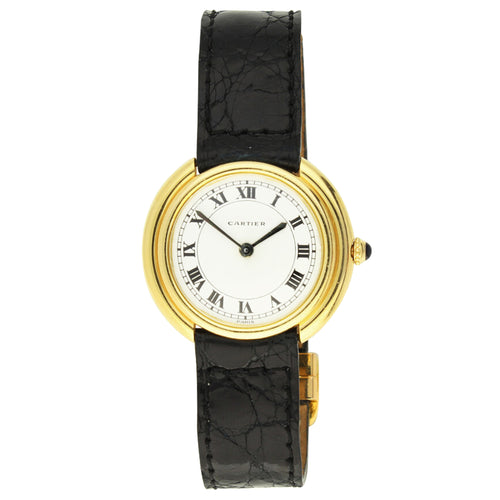 18ct yellow gold Cartier Vendôme automatic wristwatch. Made 1970's