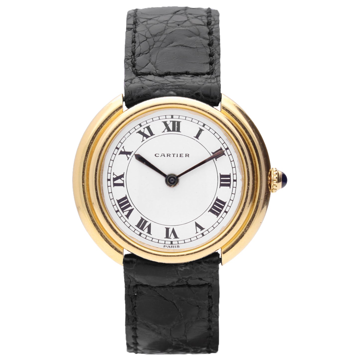 18ct yellow gold Cartier Vendôme automatic wristwatch. Made 1970's