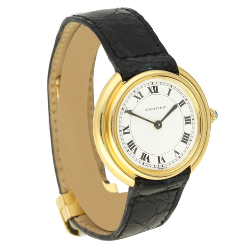 18ct yellow gold Cartier Vendôme automatic wristwatch. Made 1970's