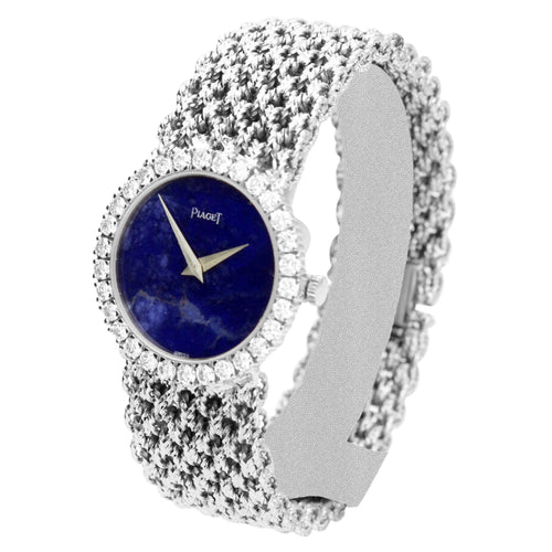 18ct white gold Piaget ref. 9190 bracelet watch. Made 1970's