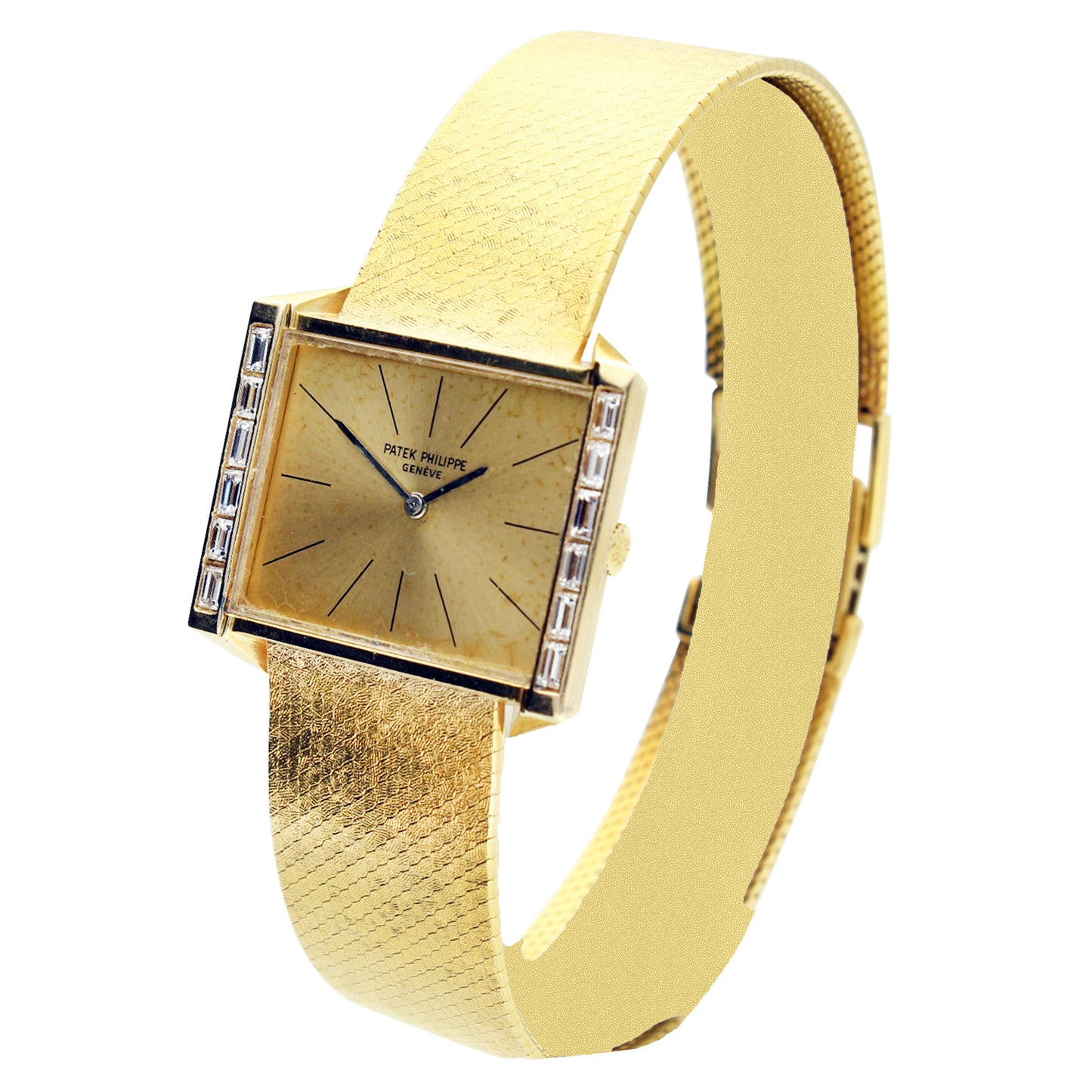 18ct yellow gold Patek Philippe, reference 3506 bracelet watch. Made 1970's