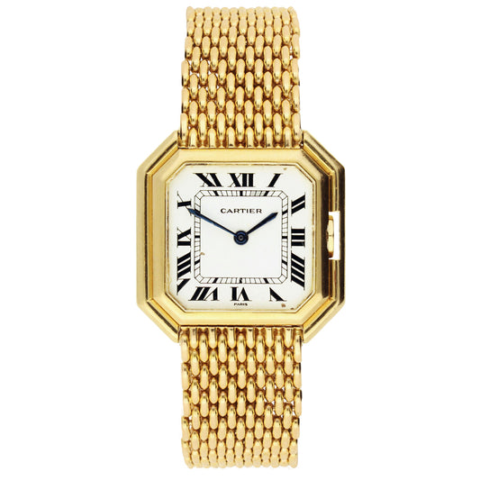 18ct yellow gold Cartier Ceinture automatic wristwatch. Made 1970's