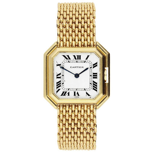 18ct yellow gold Cartier ref. 17001 Ceinture automatic wristwatch. Made 1970's