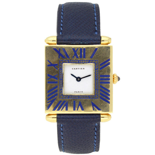 18ct yellow gold Cartier 'Quadrant' wristwatch. Made 1970's