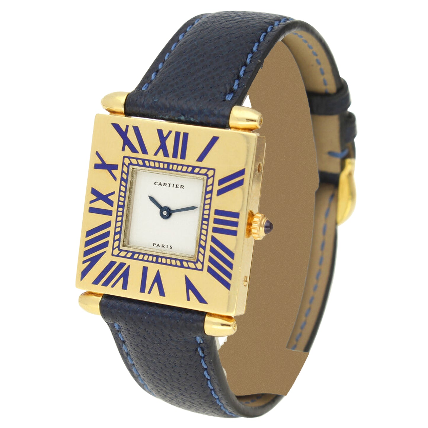 18ct yellow gold Cartier'Quadrant' wristwatch. Made 1970's