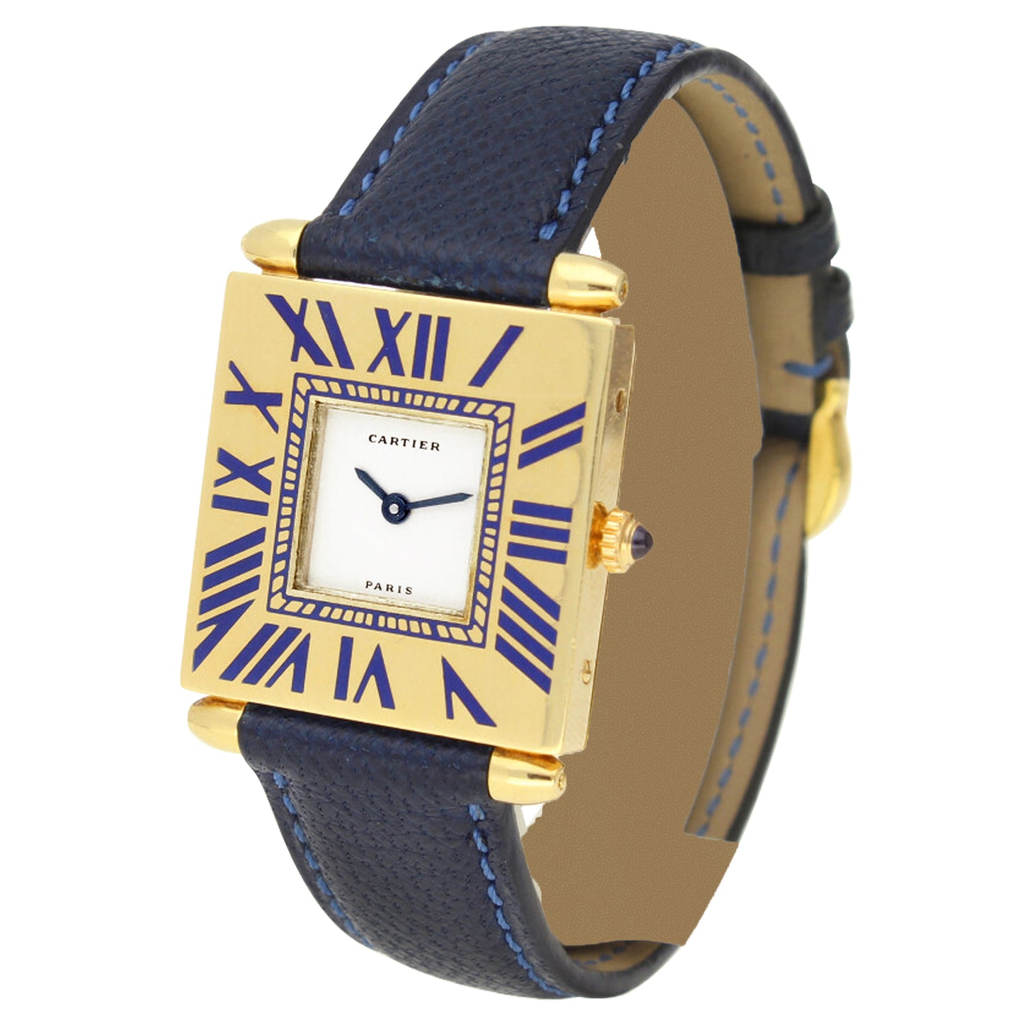 18ct yellow gold Cartier 'Quadrant' wristwatch. Made 1970's