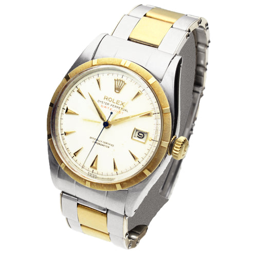 Stainless steel & 18ct yellow gold Rolex ref. 6305 Datejust Oyster Perpetual wristwatch. Made 1950