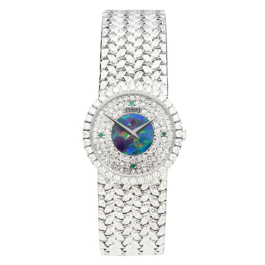 18ct white gold and diamond set Piaget ref. 9706 bracelet watch. Made 1970's