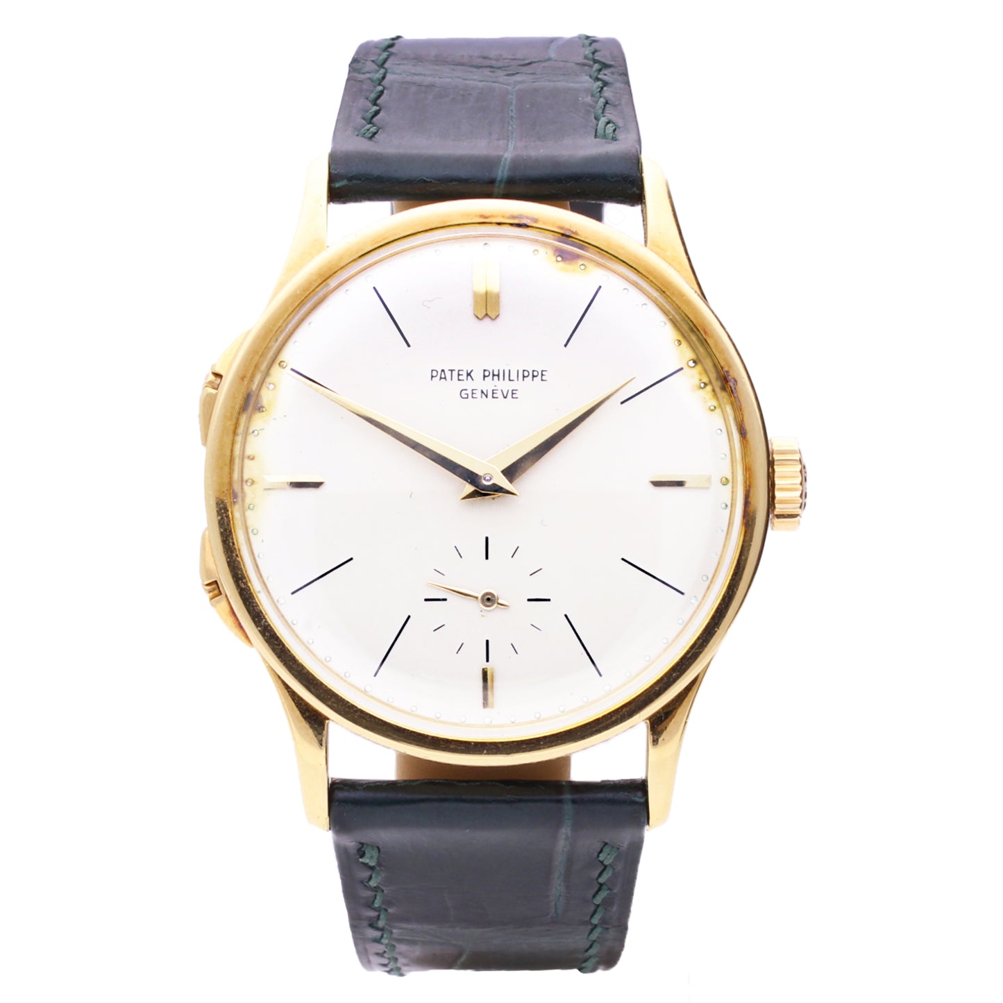 18ct yellow gold Patek Philippe ref. 2597 Calatrava 'Travel Time' wristwatch. Made 1959