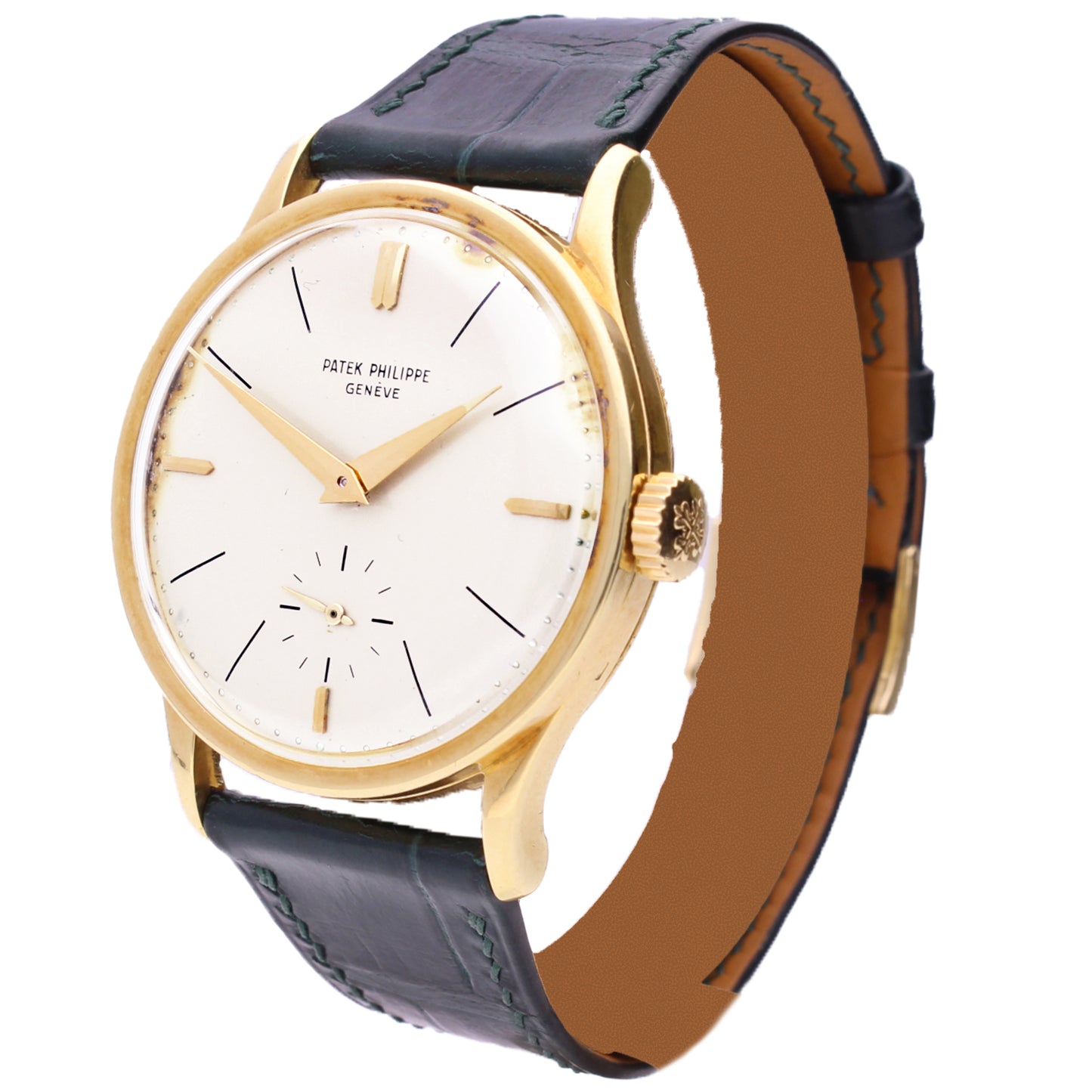 18ct yellow gold Patek Philippe ref. 2597 Calatrava 'Travel Time' wristwatch. Made 1959