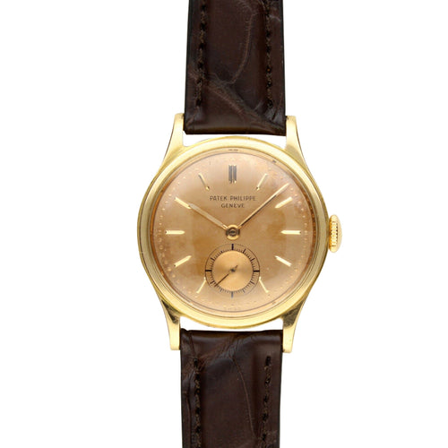 18ct rose gold Patek Philippe ref. 2451 Calatrava wristwatch. Made 1952