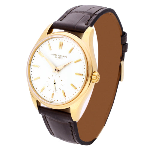 18ct yellow gold Patek Philippe, reference 2526 Calatrava automatic wristwatch. Made 1953