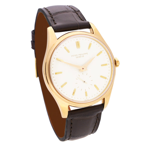18ct yellow gold Patek Philippe, reference 2526 Calatrava automatic wristwatch. Made 1953