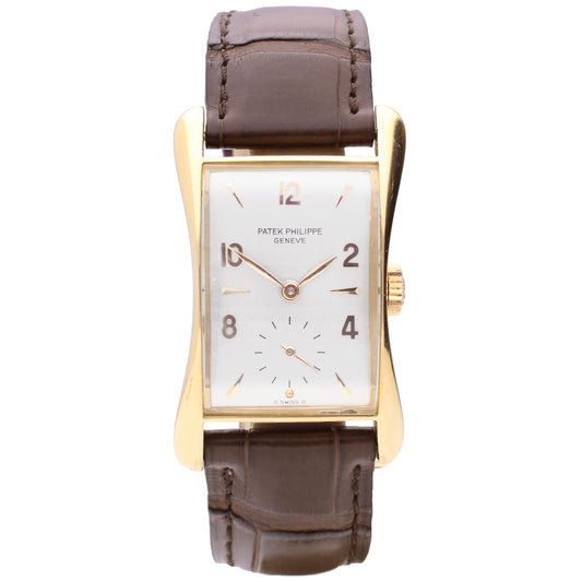 18ct yellow gold Patek Philippe ref. 2442 "Marilyn Monroe" wristwatch. Made 1953