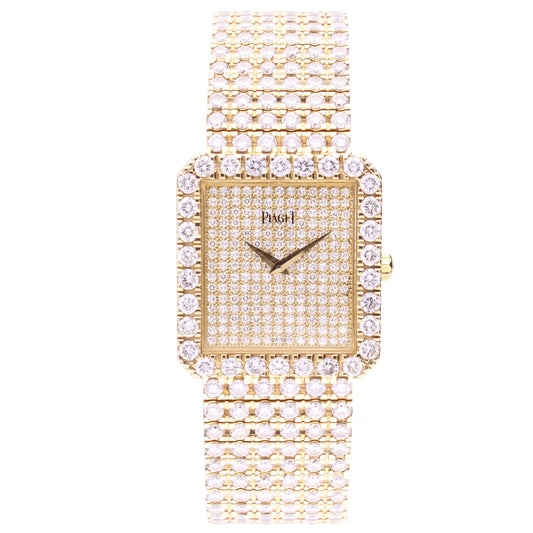 18ct yellow gold Piaget ref. 94154 diamond set bracelet watch. Made 1990