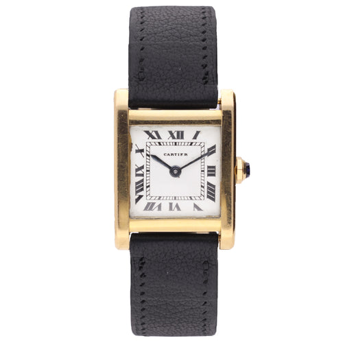 18ct yellow gold Cartier Tank Normale wristwatch. Made 1950's