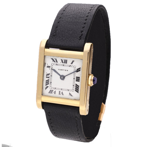 18ct yellow gold Cartier Tank Normale wristwatch. Made 1950's