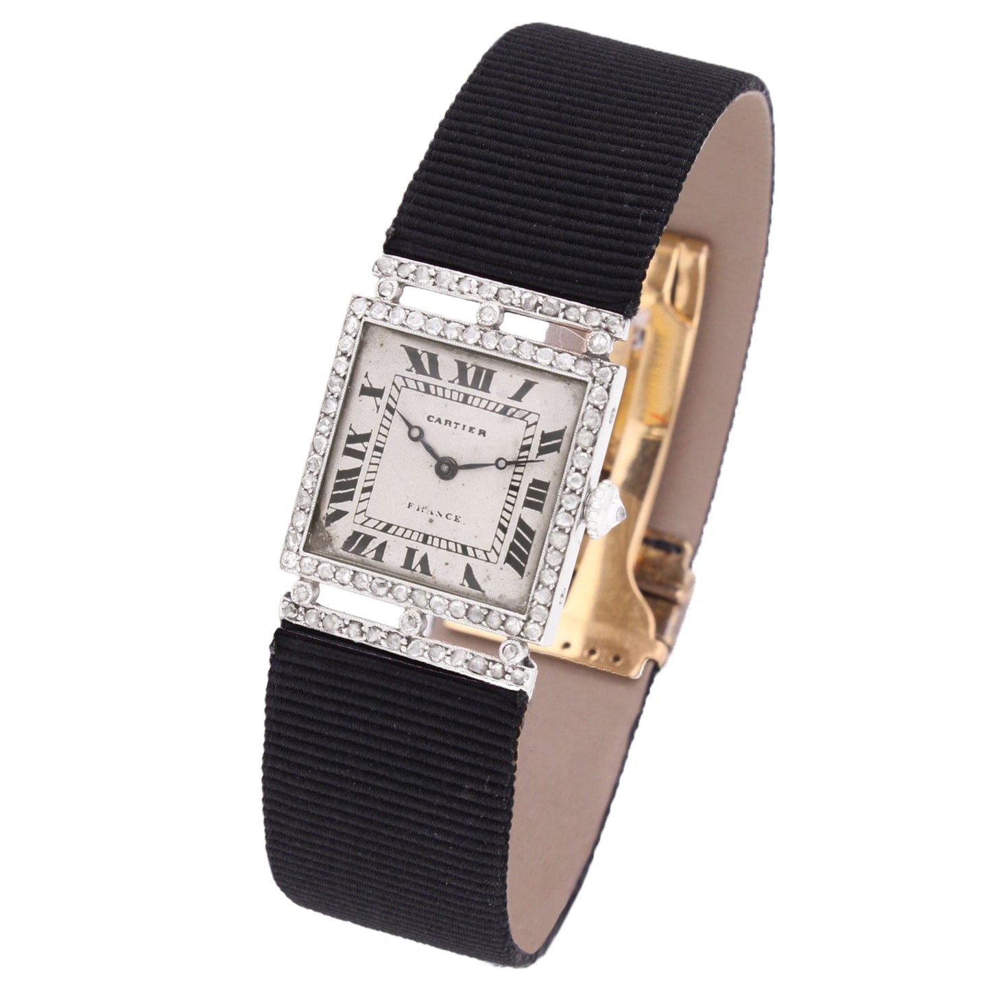 Platinum and dismond set Cartier wristwatch. Made 1920's