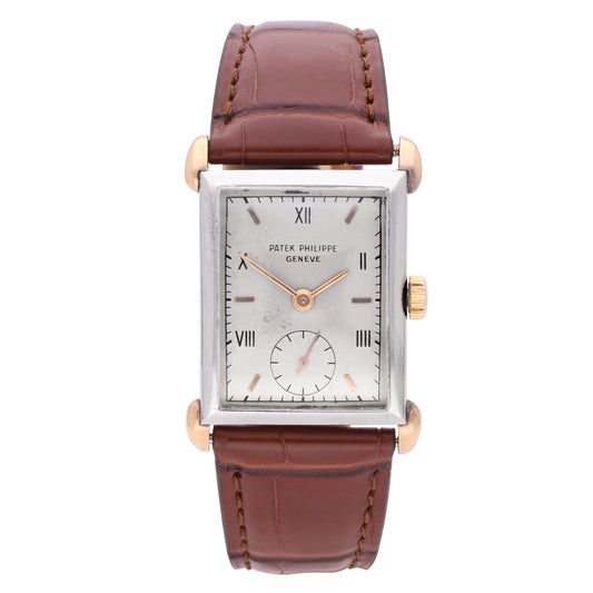 18ct rose gold & steel Patek Philippe, reference 1530/1 wristwatch. Made 1942
