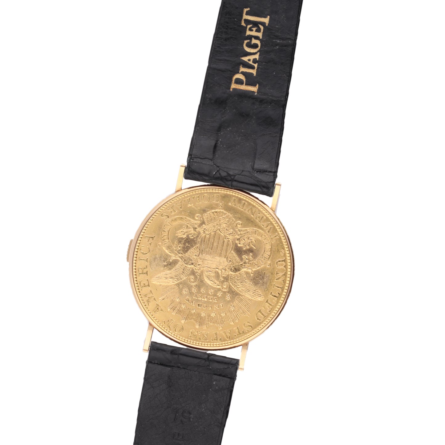 22ct/18ct yellow gold Piaget $20 coin wristwatch. Made 1975