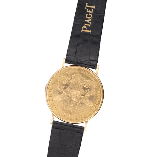 22ct/18ct yellow gold Piaget $20 coin wristwatch. Made 1975