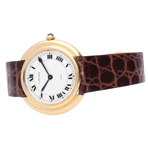 18ct yellow gold Cartier Vendôme wristwatch. Made 1970's