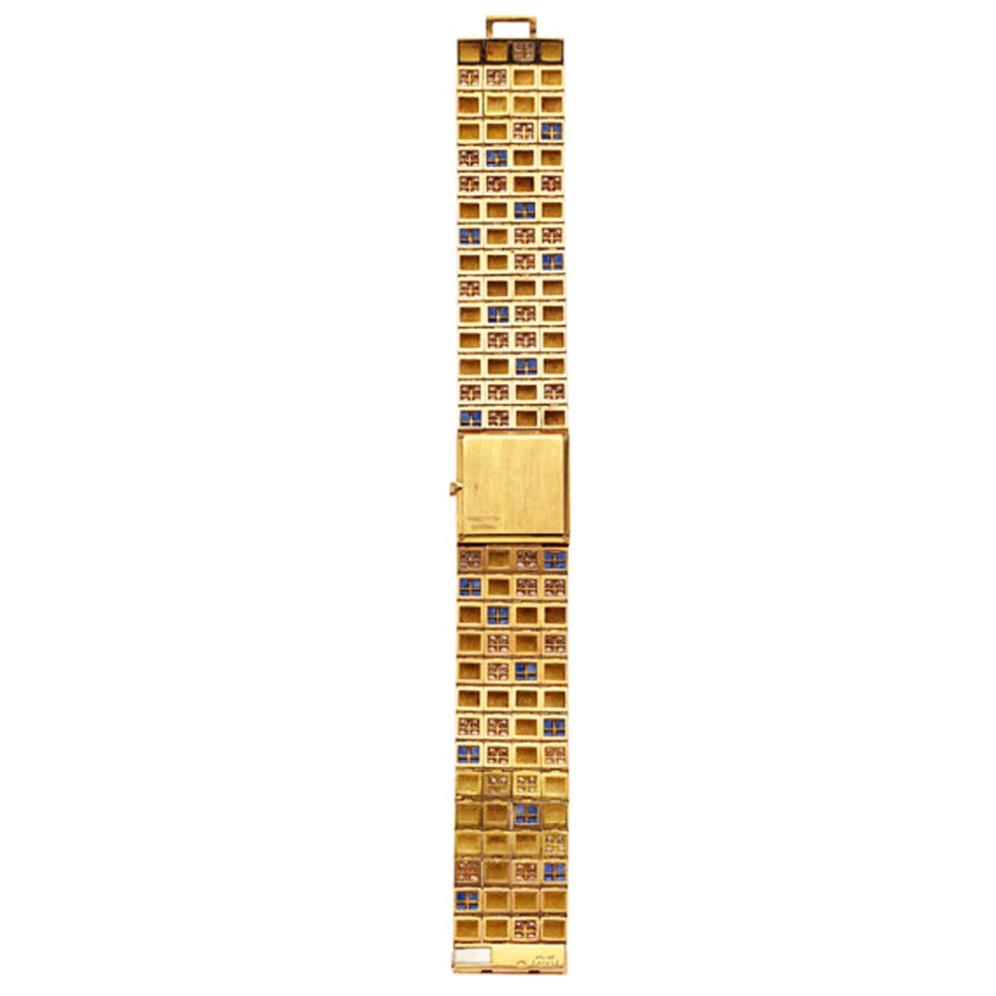 18ct yellow gold Piaget ref. 9352 diamond and sapphire set bracelet watch. Made 1979