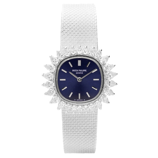 18ct white gold Patek Philippe ref. 4243/1 diamond set bracelet watch. Made 1979