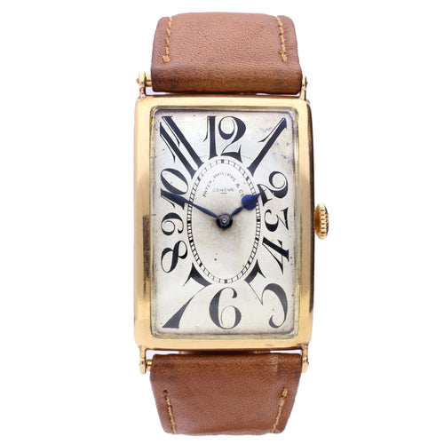 18ct yellow gold Patek Philippe rectangular wristwatch. Made 1919