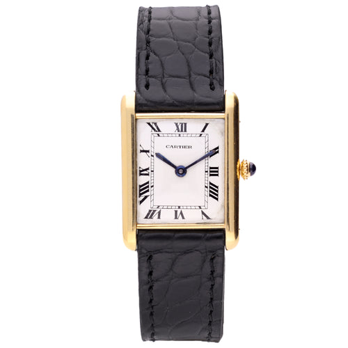 18ct yellow gold Cartier London Tank wristwatch. Made 1964