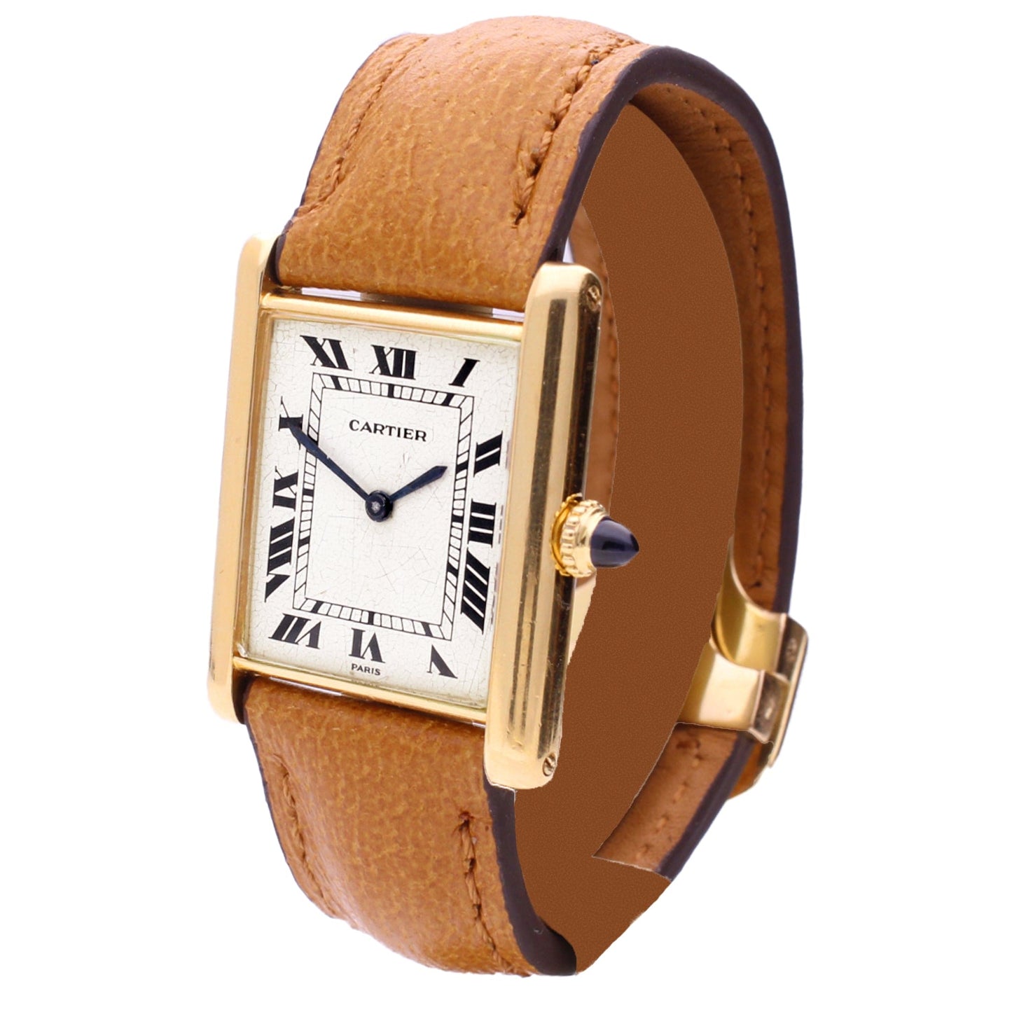 18ct yellow gold Cartier Tank wristwatch (UK Import mark). Made 1976