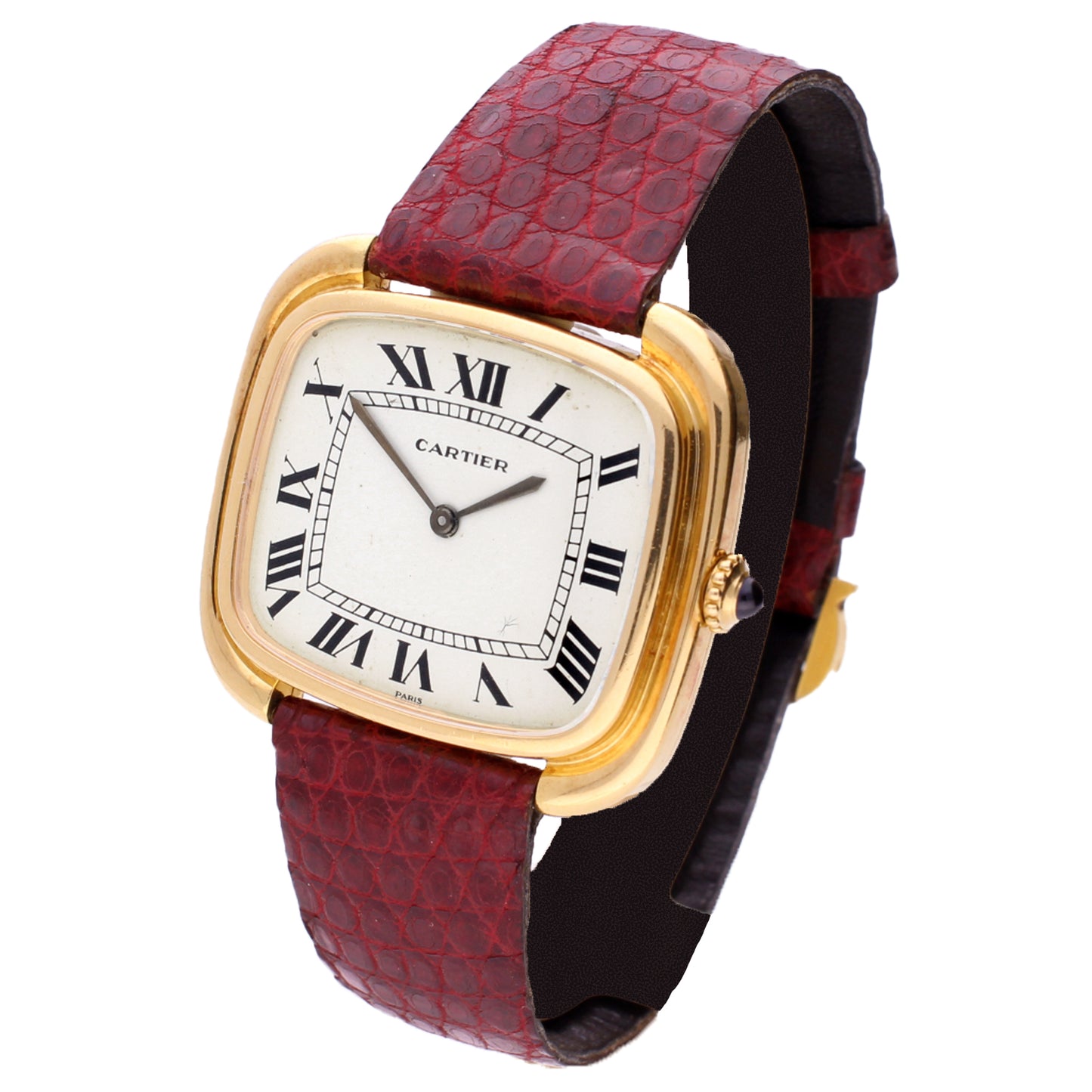 18ct yellow gold Cartier, 'Jumbo' square wristwatch. Made 1970