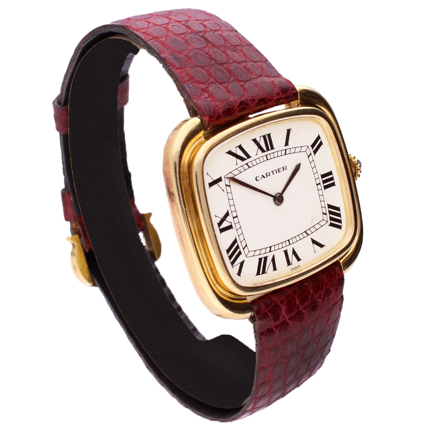 18ct yellow gold Cartier 'Jumbo' square wristwatch. Made 1970